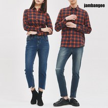 잠뱅이 공용 플란넬 체크셔츠1 오렌지 AJ3WWH41-OR