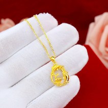 순금목걸이줄 체인 민줄 스네이크 뱀줄 순수한 18K 골드 더블 돌고래 체인 여성을 위한 신부 결혼식 999