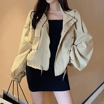 모노위크 당일배송 간절기아우터 오버 가오리핏 야상 여성 캐주얼 숏자켓