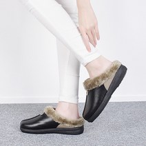 준디자인 여성 털 슬리퍼 겨울 용 털신 신발 패딩 기모 실내화 털 안감 실내 슈즈 따뜻한 푹신한 거실 화 층간 소음 방지 여자 사무용 사무실 회사