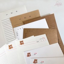 룩아트 곰신 데일리편지지 군인 날짜 디데이 꼼시니 이등병 일병 상병 병장 남자친구 선물 봉투 세트, 데일리봉투(크라프트봉투10장)