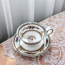 예쁜 앤틱 커피잔 웨지우드 콜롬비아 화이트 w595 피오니잔 앤틱찻잔