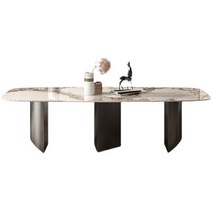 우드슬랩식탁 테이블 대형 라이트 럭셔리 식탁 락 슬라브 이탈리아 미니멀리스트 소형 직사각형 밝은 록, 1.8m