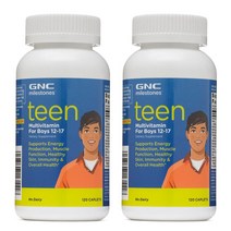 GNC 2개세트 지앤시 틴 멀티비타민 남자 청소년 120정 미국 정품 지앤씨, 2개