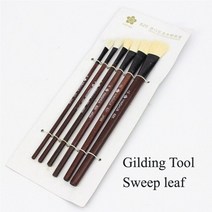 금박지 캔디스톤 금속 잎 금박 접착제 물 기반 금 은박 시트 35 ml 병, 02 6 pieces brush