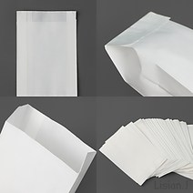 리시안제이 100매 11X15CM 종이봉투 무지 화이트 제과 제빵 포장 감자 튀김 포장