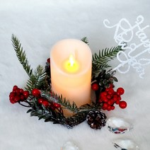 크리스마스 장식 LED 베리캔들리스 무드등 레드 (중), 단품