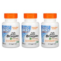 (아이허브) 3개X Doctors BEST 액티브 비타민B 컴플렉스 위드 쿼터폴릭 30베지캡슐 빠른직구