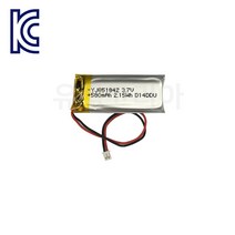 YJ 리튬폴리머배터리 YJ851842 580mAh KC인증 충전지, 1개