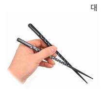 블랙 무광 물결 젓가락 대 24.2cm 캠핑 일식 중식