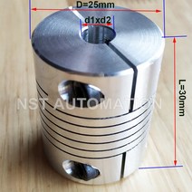 CNC 플렉시블 커플링 샤프트 커플러 스테퍼 모터 커넥터D25 L30 Jaw 알루미늄 합금, 14 10x12.7