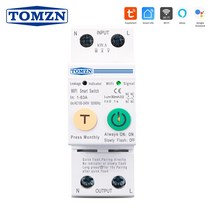 TOMZN 63A smartlife 2P WIFI 스마트 스위치 에너지 미터 Kwh 계량 모니터링 회로 차단기 타이머 릴레이 MCB TUYA