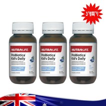 누트라라이프 이뮨 건강 키즈 100억 어린이 유산균 영양제 60 츄어블 Nutra Life Probiotica Kids Daily 60 Capsules, 3병가