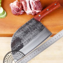 수제 단조 절단 칼 뼈 절단 정육칼 닭 오리 거위 커터 칼, 단일사이즈, 브라운