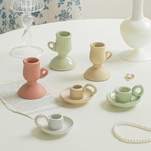 인테리어 세라믹 촛대 2style 캔들 홀더 돌상 꾸미기 촛대뼈 촬영 소품, 캔들홀더 B (높은형) 민트