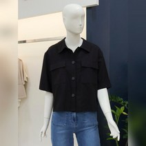 [나이스클랍]베이직 아웃포켓 셔츠 블라우스A232PWB426BK