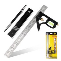 각도기 디지털각도기 수평계 정사각형 각도 눈금자 세트 고정밀 측정 도구 조합 DIY 수준기 300mm, 01 WHITE