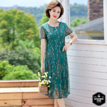 50대 원피스 엄마 쉬폰 여름 마담 큰사이즈 중년