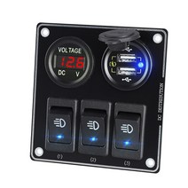 휴대용 다기능 DC 12V-24V 안드로이드 자동차 디지털 디스플레이 충전기 어댑터, 빨간불