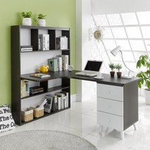 고급스러운 L자 중고등학생 공부책상 스터디 아이방 서재 데스크 다용도, 오크화이트