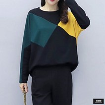 가바바 여성 빅사이즈 긴팔 트레이닝복세트 아트의 색상을 적신 트레이닝복세트 5XL까지 G59598