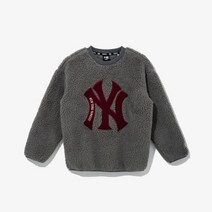 뉴에라키즈 [뉴에라키즈] MLB 뉴욕 양키스 베이직 로고 보아 맨투맨 헤더 그레이(13947095)