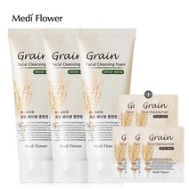 메디플라워 곡물 페이셜 클렌징폼 150mlx3개+곡물 파우치 5매