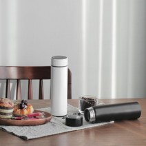 깔끔한디자인텀블러 스텐텀블러 온도표시 특이한 행사기념품 개업답례품 304 LED 460ml lilyblanc*270178818PZ, LED텀블러_화이트