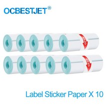 호환 프린터 수리 부품 휴대용 미니 무선 블루투스 포켓 라벨 노트 프린터용 감열지 스티커 용지 X5 57mm, 10 Label Paper
