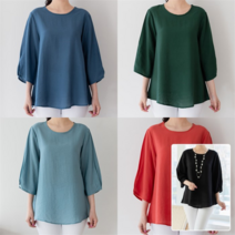 [시드마켓] 인견 7부 셔링 블라우스 301E048S 빅사이즈 여성 (9409423)