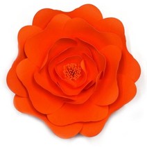 DIY 빅 사이즈 종이 꽃 접기 큰 장미 웨딩 배경 장식 종이 공예 인테리어 디자인, 15CM, 주황색