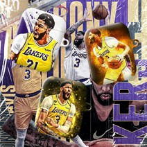 와우박스 주문제작 NBA LA 레이커스 앤서니 데이비스(Anthony Davis Jr.) 농구 선수 에어팟 버즈 무선 이어폰 케이스, 무광 하드케이스, 버즈 라이브(밑판 검정색)