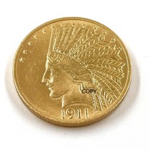 기념주화 1911 인디언 TEN 골드 동전 수집기 디스플레이 신 믿음 희귀 재고 사본