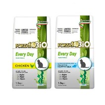 포르자10 바이오 유기농 전연령 고양이사료 치킨 생선 1.5kg+주식캔증정, 치킨&해조류1.5kg