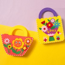 민화 펠트 가방 만들기 8종 DIY 퀼트 패키지 어린이바느질놀이 펠트 만들기 유아미술놀이 실과교재 가방만들기, 민화 펠트 가방_꽃다발