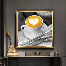 보석십자수 커피잔 도안 90x90cm 5D 비즈 아트 세트 맞춤