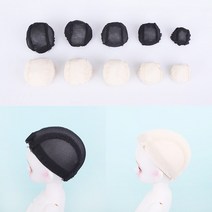 짱패브릭 인형가발 제작캡 / 가발만들기 / 가발베이스 / 가발캡, 8분의1(5-6인치), 블랙