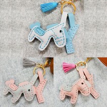 동물 차키 키링 줄 유치원 가방 부자재 어린이집 고리 제작 열쇠 말 3컬러 재료 만들기 연결 붕어 백참 장식 가죽 키홀더, 핑크