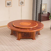 호텔 레스토랑 연회장 원목 전기 수동 대형 원형 테이블 식탁 의자 냄비 10 명 20, 전기+2.0 미터(10-12 명가능)