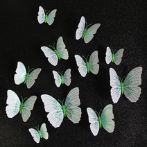 네임스티커 의류 어린이집 골프채 12 개/대 Ambilight 3D 나비 벽 스티커 침실 홈 장식 룸 희'자 냉장, 03 green