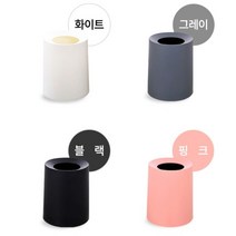무지 원형 사무실 쓰레기통 실내 휴지통 12L 3색, 쿠팡1 핑크