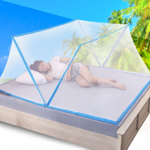 원터치 모기장 접이식 방충망 텐트 아기 아이방 침대, 핑크 2인