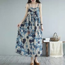 오르난 여성 도트 나시 린넨 원피스 R1817