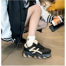 여성 키높이 스니커즈 통굽 운동화 무스탕 통기성 런닝화