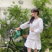 [리얼핏]리아벌 브이랩 셔링 미니 원피스 69368 빅사이즈 여성의류