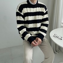 해비 꽈배기 라운드니트