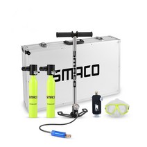 SMACO 스쿠버 다이빙 스노클링 미니 산소통 세트 (산소통2개), 그린