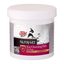 Nutri-Vet Ear Cleaning Medicated Pads for Dogs Soothing Non-Irritating Cleansing Pads Removes Wax Build 90 Count, 상세 설명 참조0, 상세 설명 참조0