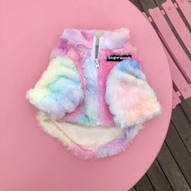 ﻿ 페로펫 명품강아지옷 ﻿레인보우 후리스﻿ 집업 XS-2XL