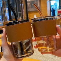 SMJ 클래식 유리 빨대컵 보틀 4P, 4P(포장X)